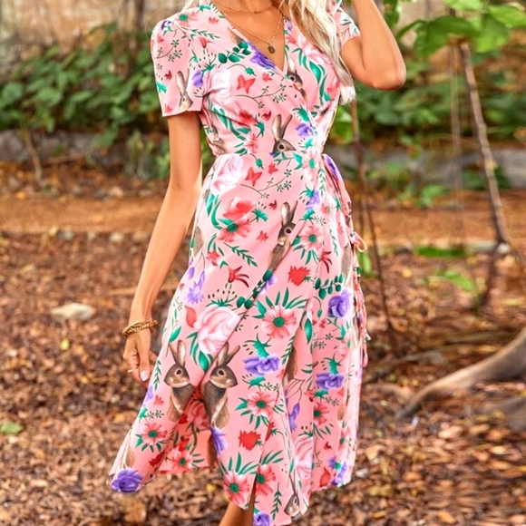 SHEIN Dresses & Skirts - 👗3 for $25 👗Shein Pink Dress with Floral Pattern